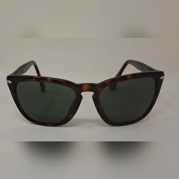 Persol Sunglasses Brown Havana Green Square Key-Hole Crystal PO3024S 55-18-145 Persol Sunglasses Brown Havana Green Square Key-Hole Crystal  main image 3